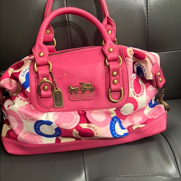 Coach Pink and Multicolor Women's Bag - Picture 1 of 7
